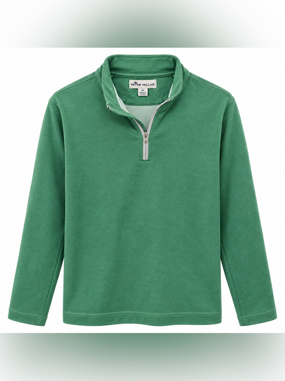 Peter Millar Mens XL Green Perth Performance Quarter Zip Pullover Golf Stretch